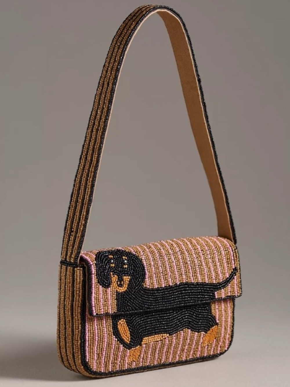 Anthropologie Dachshund Beaded Purse